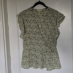 Floral Faux Wrap Top